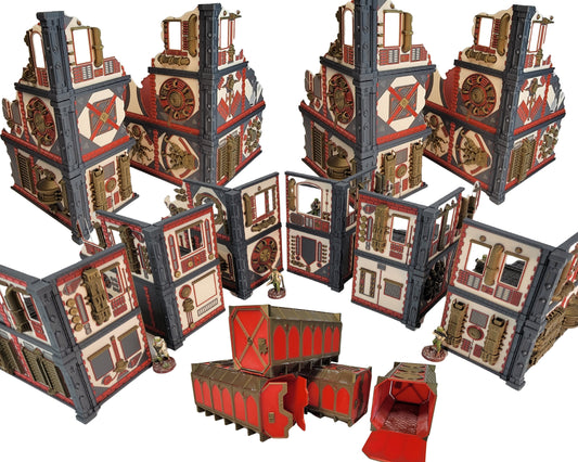 Factory Ruins Wargame Terrain: 28mm Scale, Full Color Battle Layout