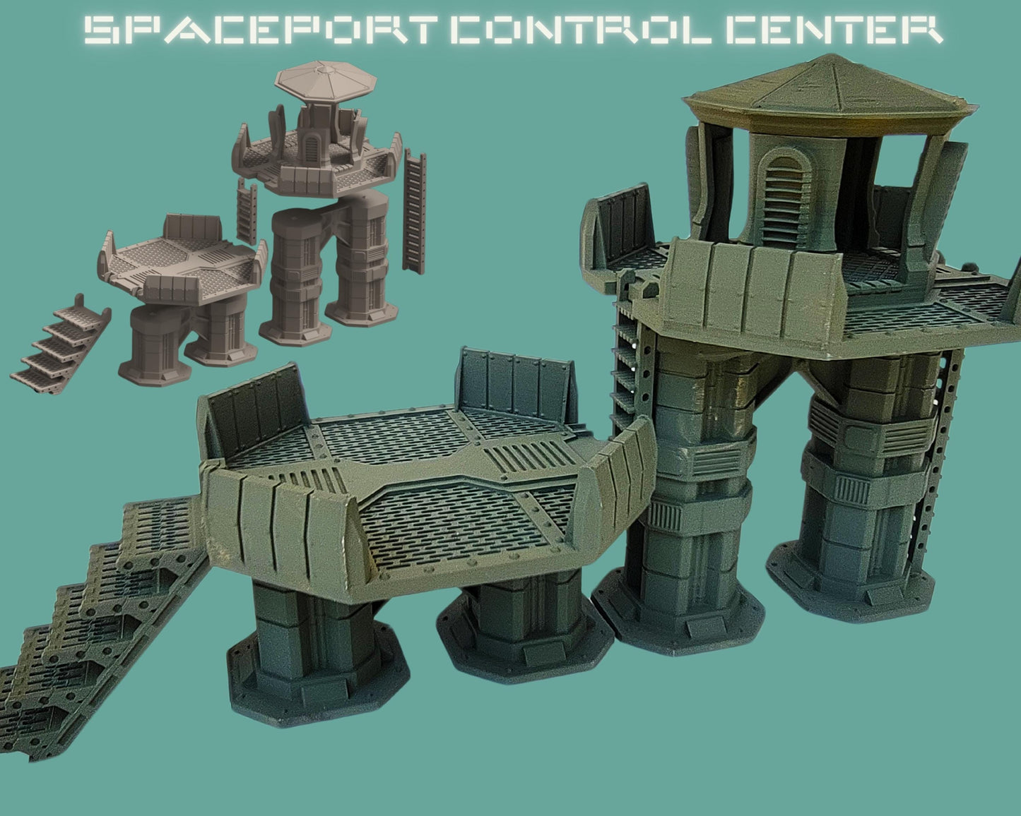 Damoclese Spaceport: Sci-Fi Wargame Terrain Set for 28mm Miniatures