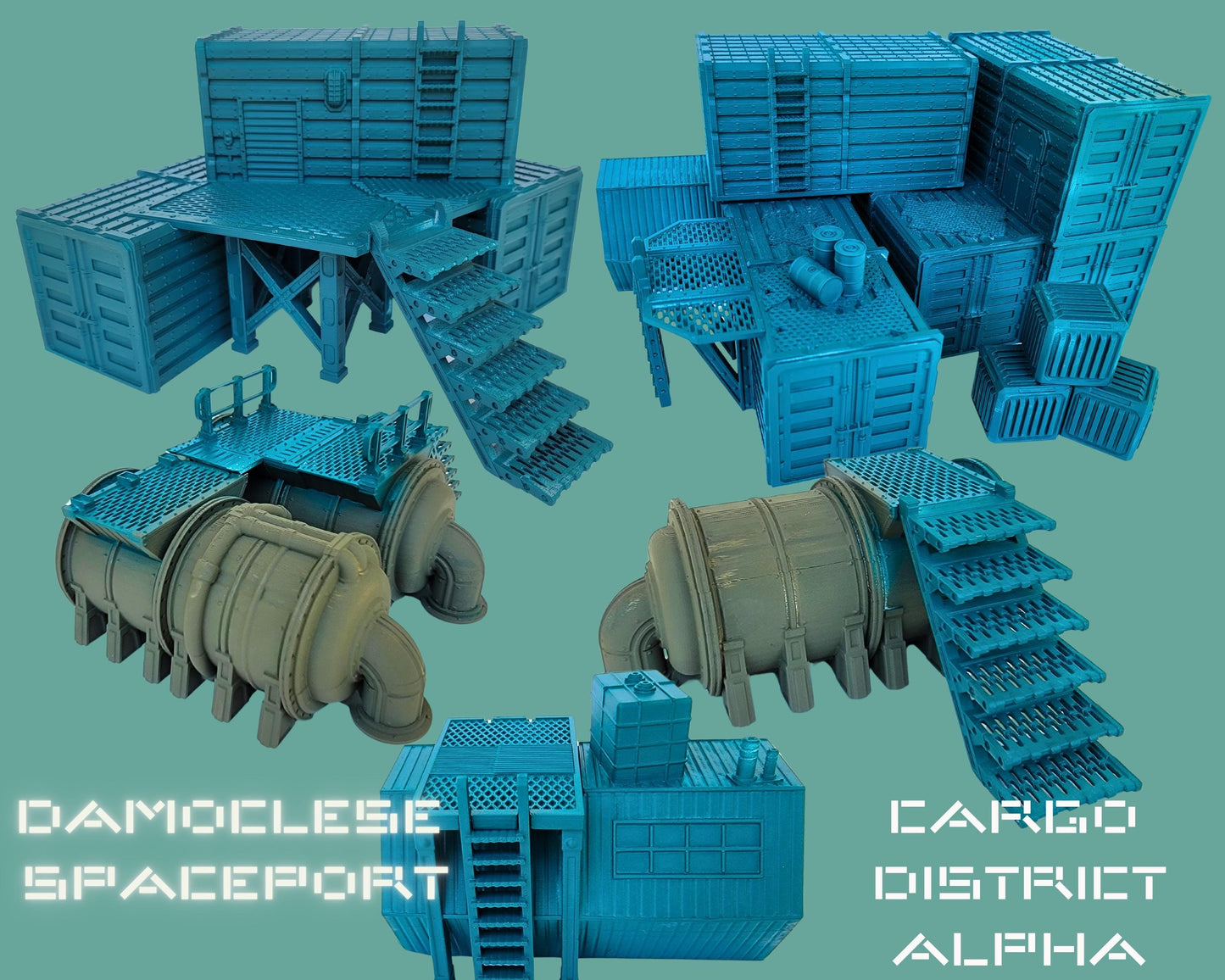 Damoclese Spaceport: Sci-Fi Wargame Terrain Set for 28mm Miniatures