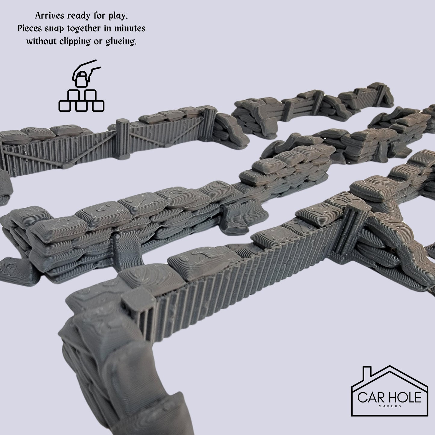 Sandbag Fortifications Terrain: for Tabletop Wargames (28mm-32mm)