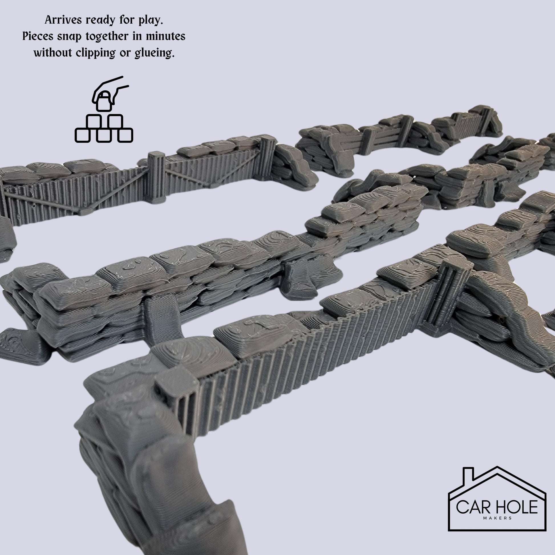 Sandbag Fortifications Terrain: for Tabletop Wargames (28mm-32mm)