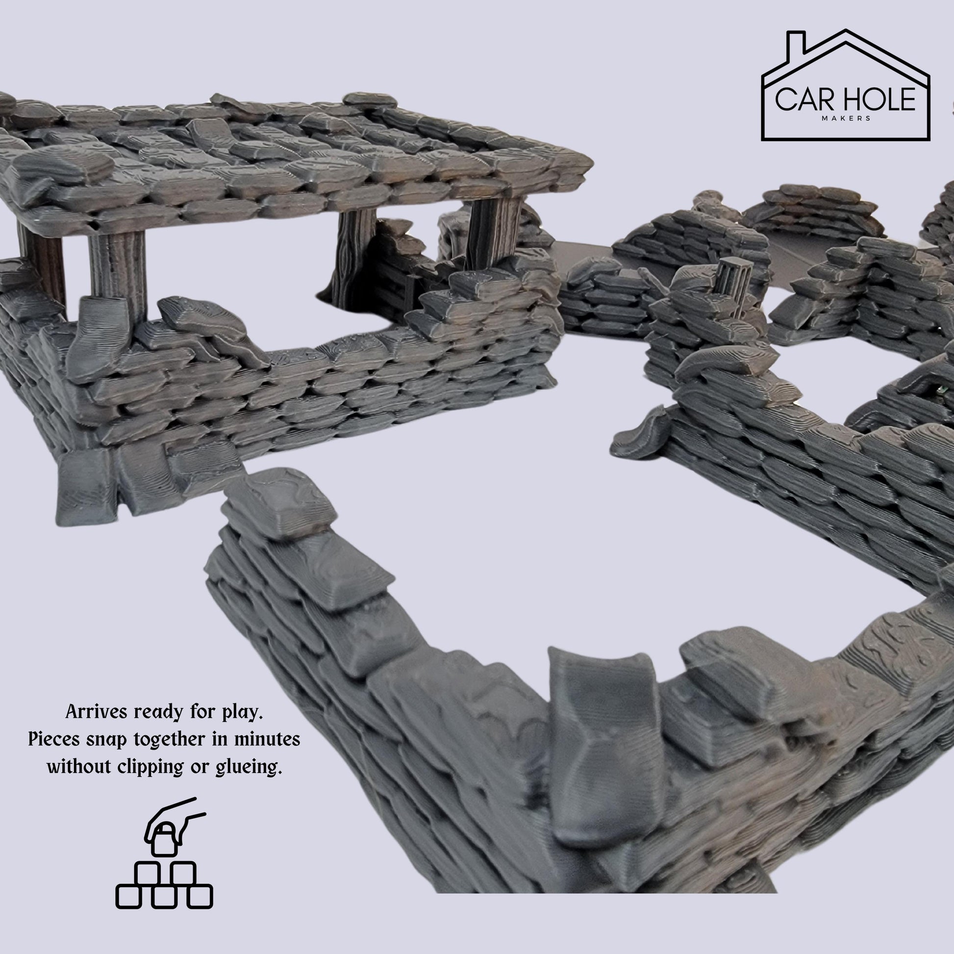 Sandbag Fortifications Terrain: for Tabletop Wargames (28mm-32mm)