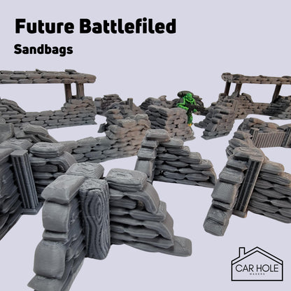 Sandbag Fortifications Terrain: for Tabletop Wargames (28mm-32mm)
