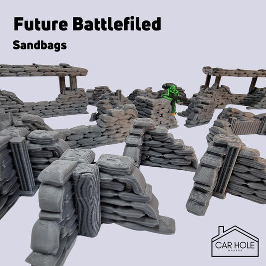 Sandbag Fortifications Terrain: for Tabletop Wargames (28mm-32mm)