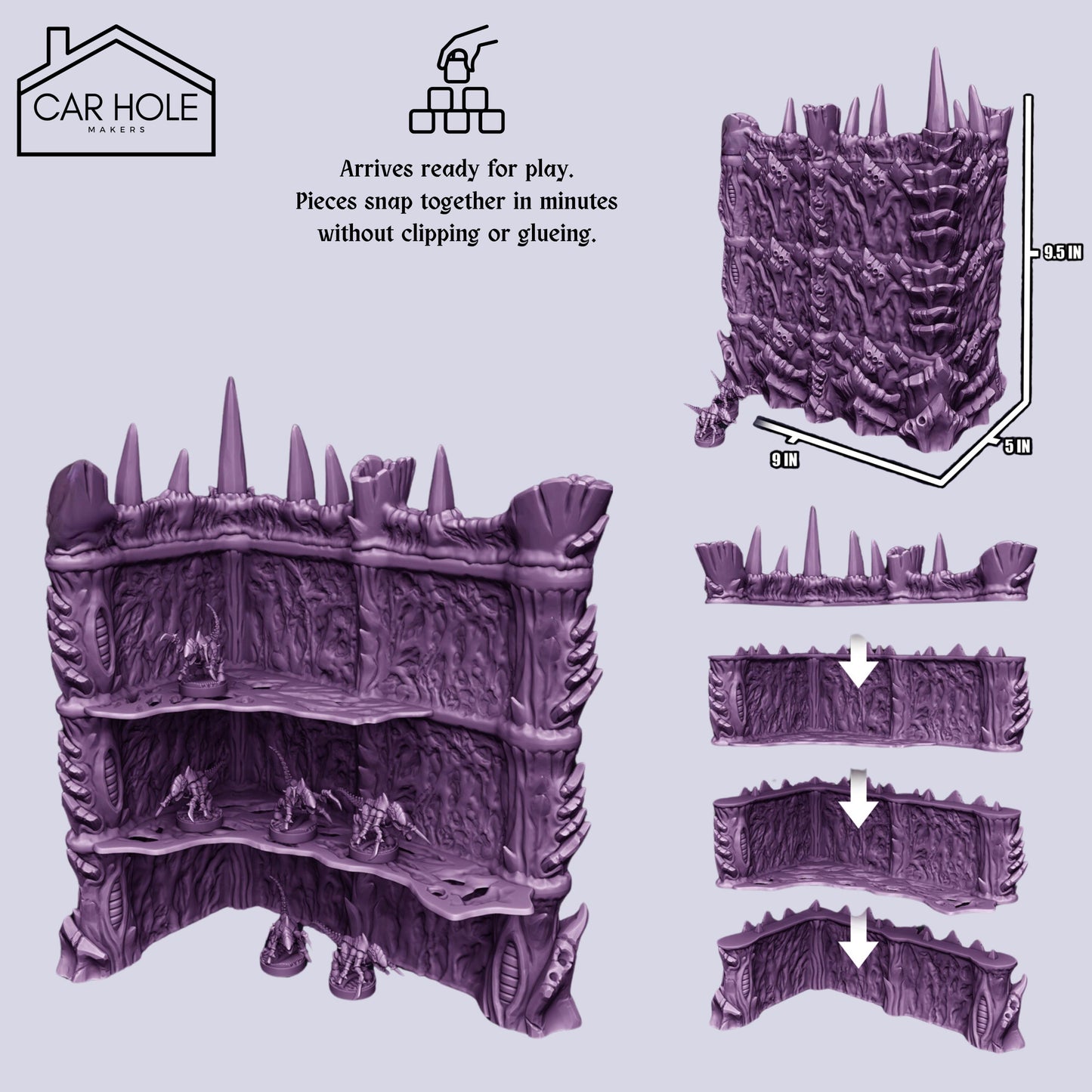 3D Printed Sci-Fi Wargaming Terrain – Alien Bio-Organic Medium Set