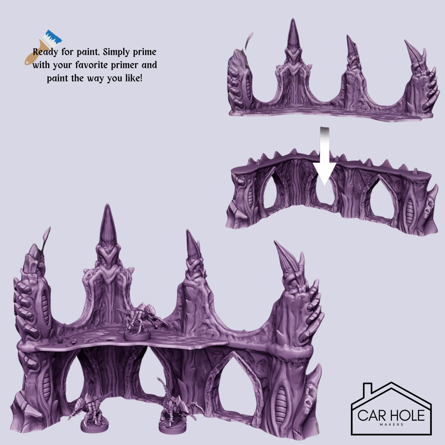 3D Printed Sci-Fi Wargaming Terrain – Alien Bio-Organic Medium Set