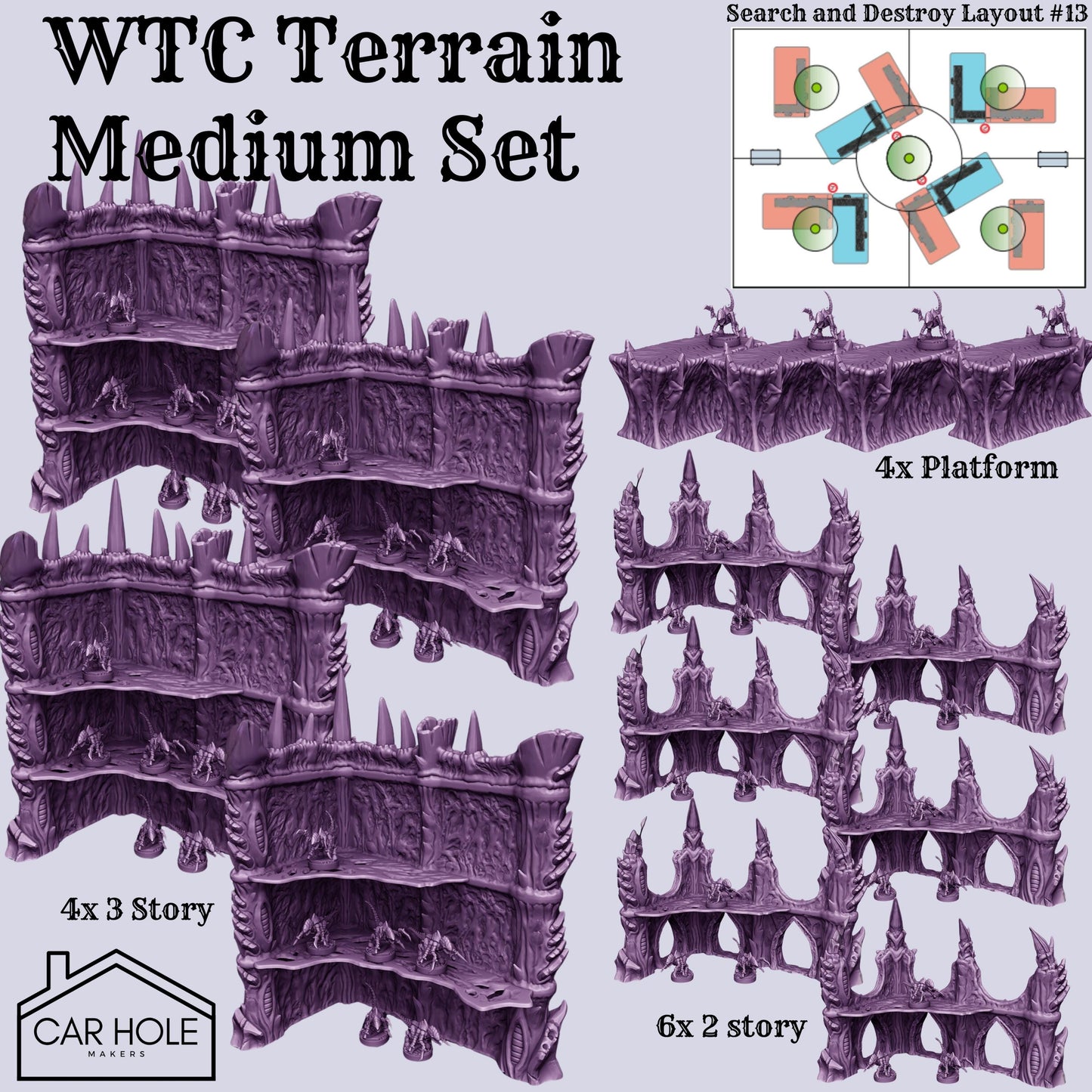 3D Printed Sci-Fi Wargaming Terrain – Alien Bio-Organic Medium Set
