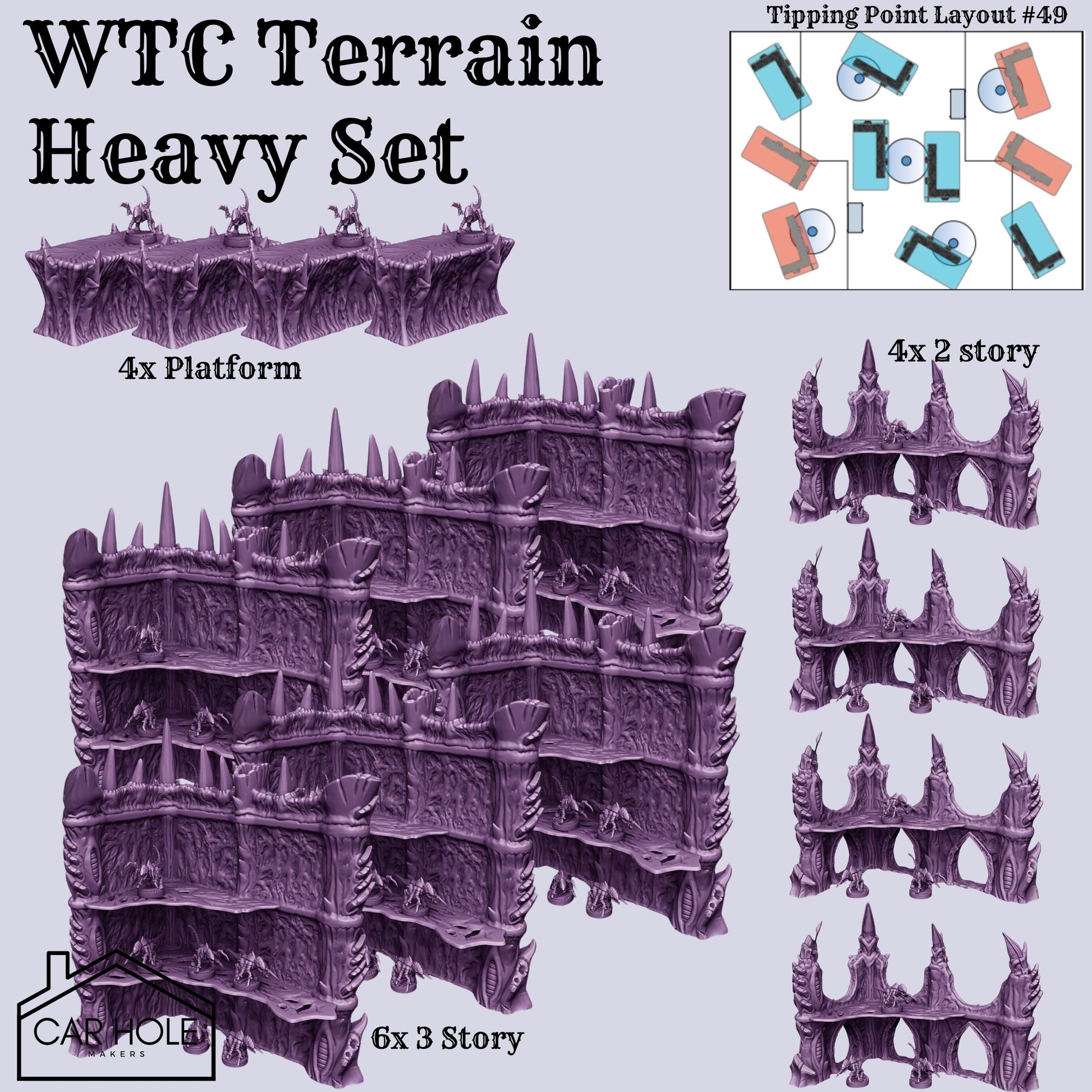 3D Printed Sci-Fi Wargaming Terrain – Alien Bio-Organic Medium Set