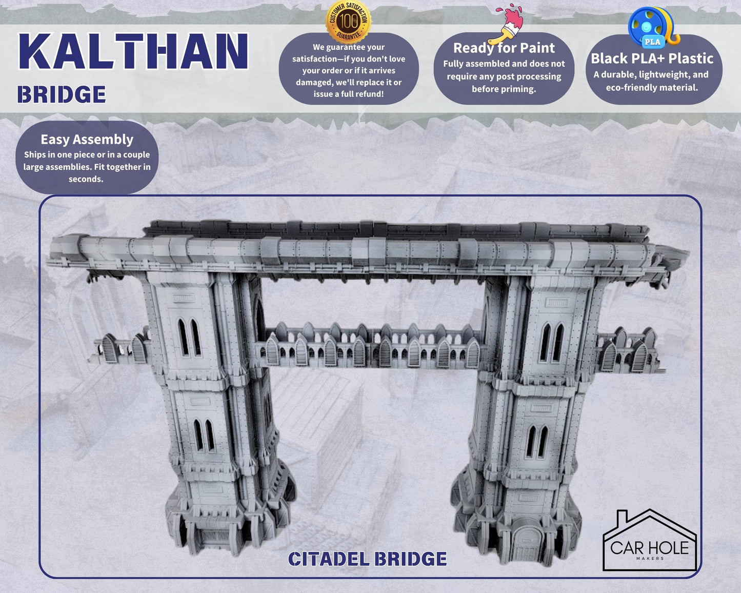 Kalthan Logistic Hub Terrain – Gothic Sci-Fi Modular Structures for Tabletop Wargaming, RPGs & Miniature Battles | Citadel Bridge