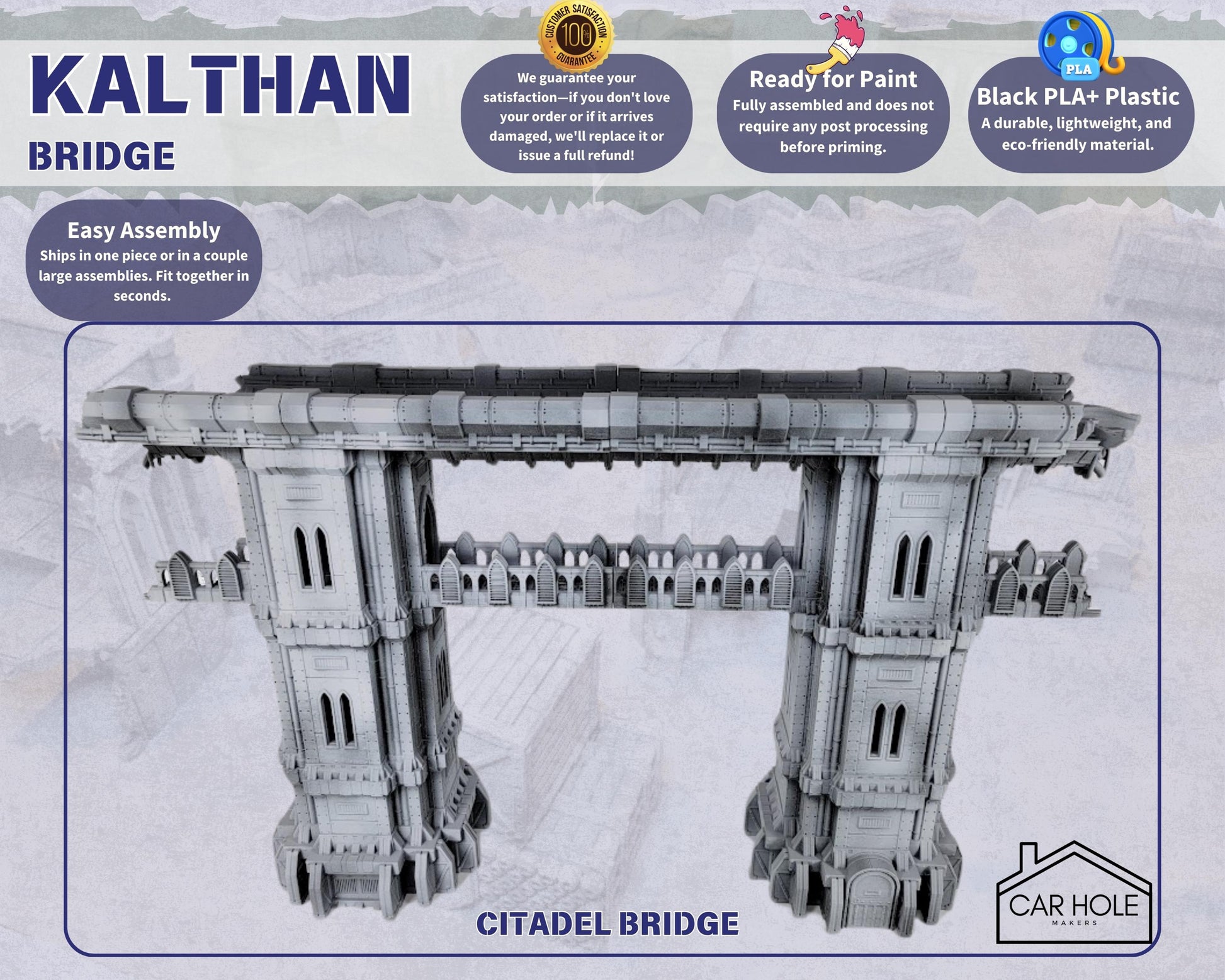 Kalthan Logistic Hub Terrain – Gothic Sci-Fi Modular Structures for Tabletop Wargaming, RPGs & Miniature Battles | Citadel Bridge