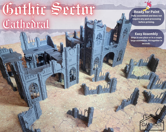 Gothic Cathedral Terrain Set: 28mm Modular Buildings & Scatter