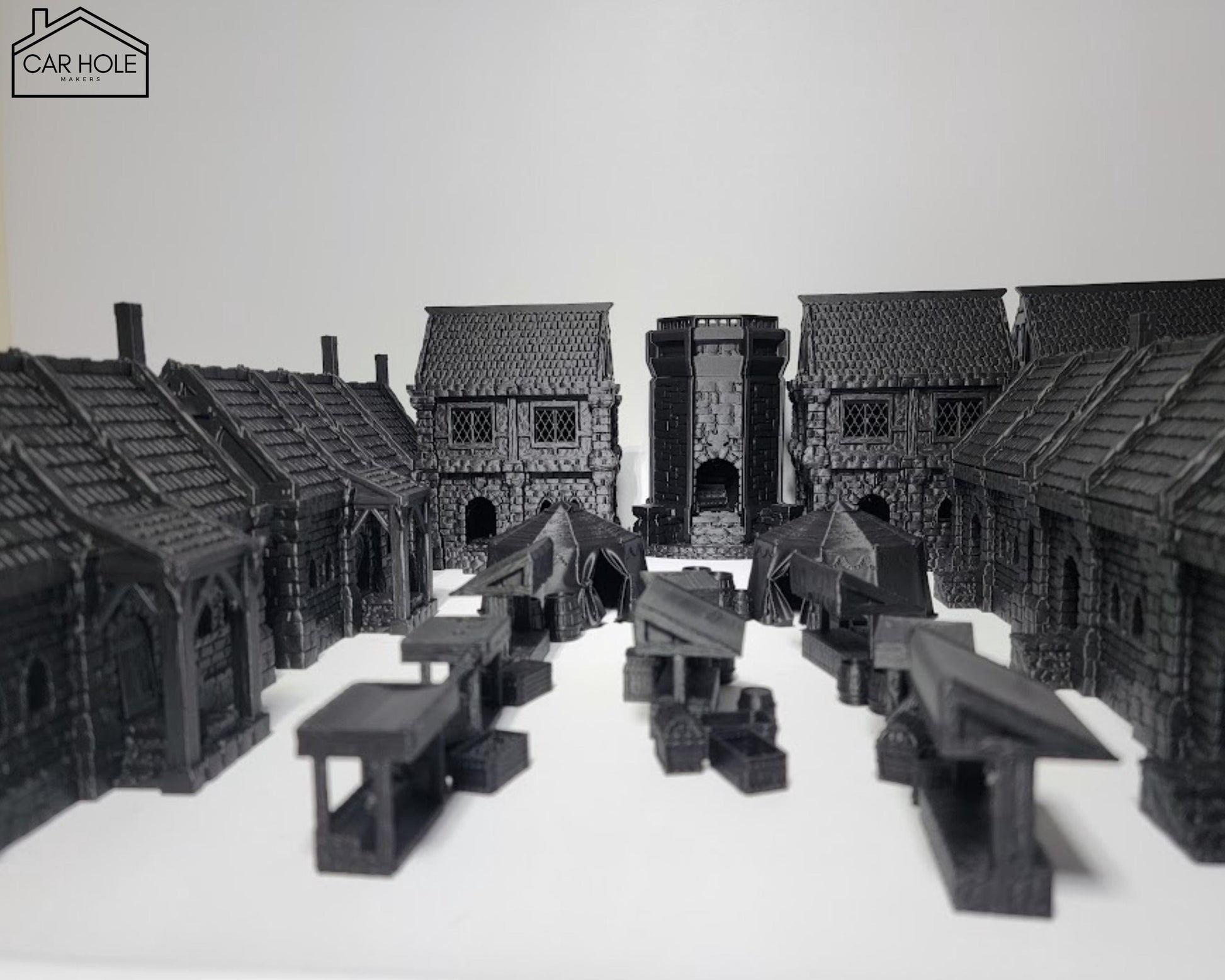 Fantasy Town Terrain Set: Middle ages Village Buildings and Market - For RPG and Wargames