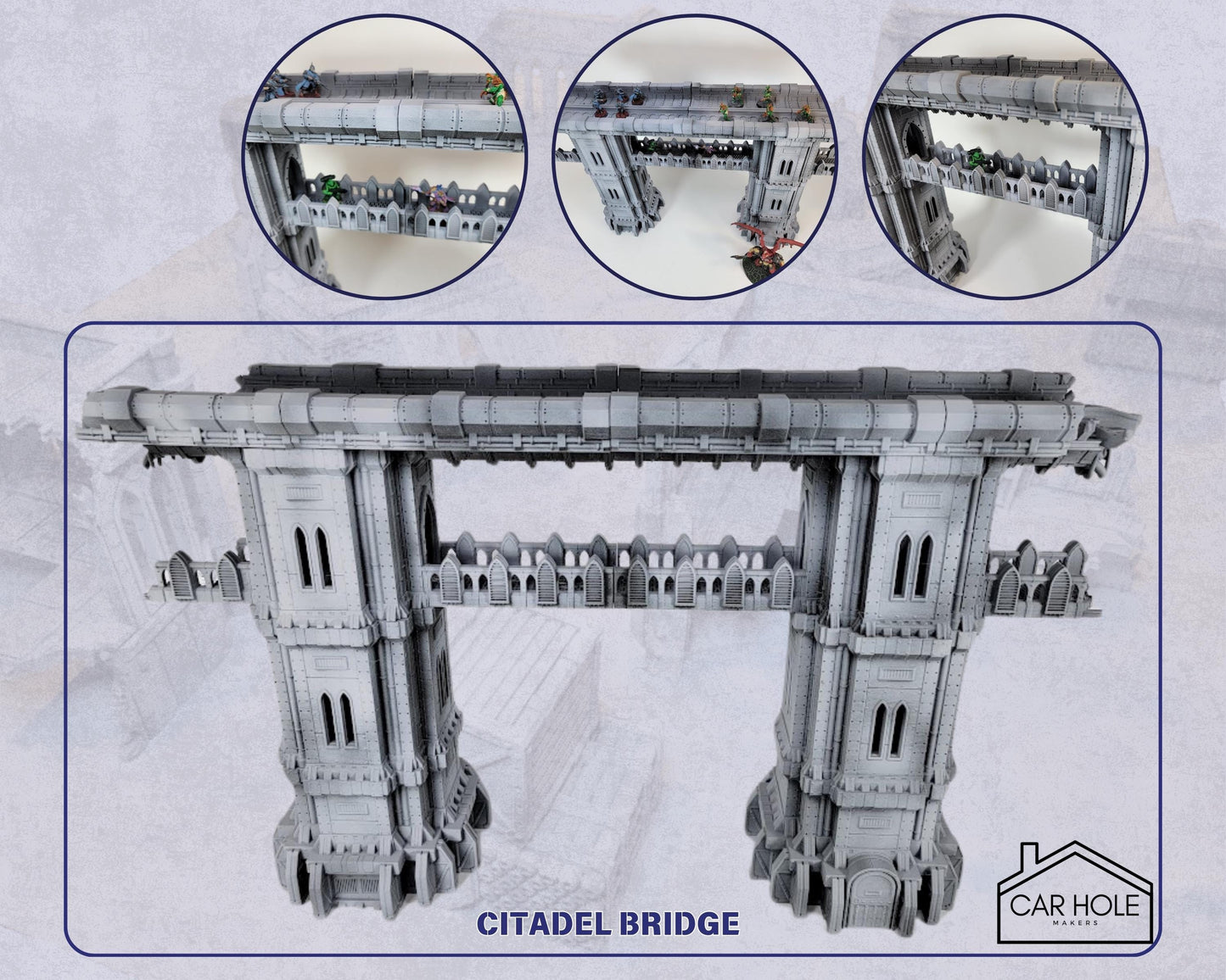 Kalthan Logistic Hub Terrain – Gothic Sci-Fi Modular Structures for Tabletop Wargaming, RPGs & Miniature Battles | Citadel Bridge