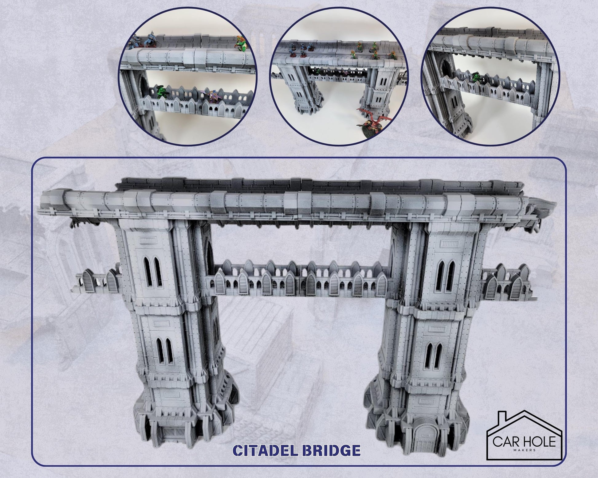 Kalthan Logistic Hub Terrain – Gothic Sci-Fi Modular Structures for Tabletop Wargaming, RPGs & Miniature Battles | Citadel Bridge