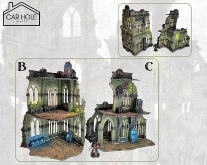 Gothic Sci-Fi Terrain: Modular Cathedral Ruins - 28mm Wargames