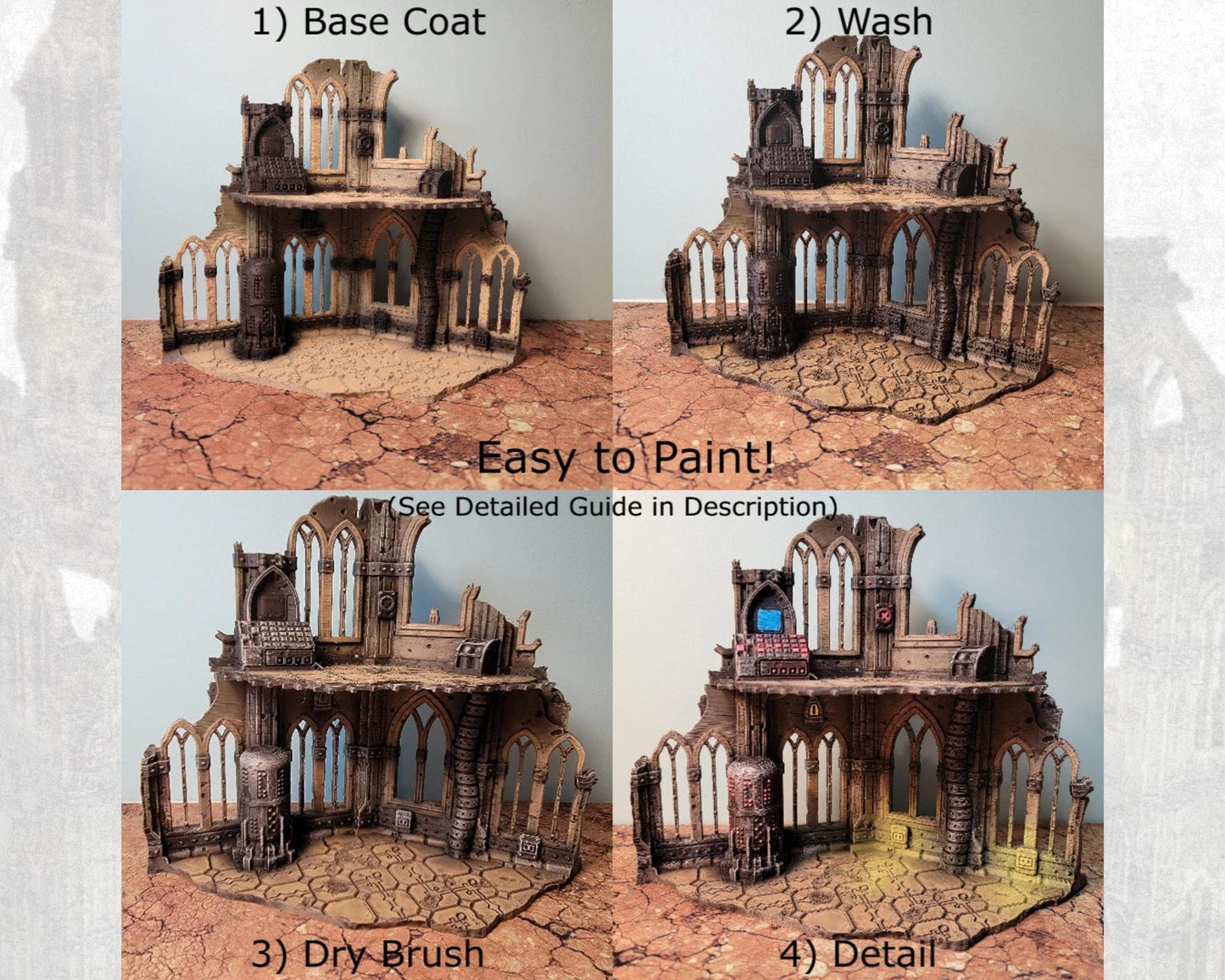 Gothic Sci-Fi Terrain: Modular Cathedral Ruins - 28mm Wargames