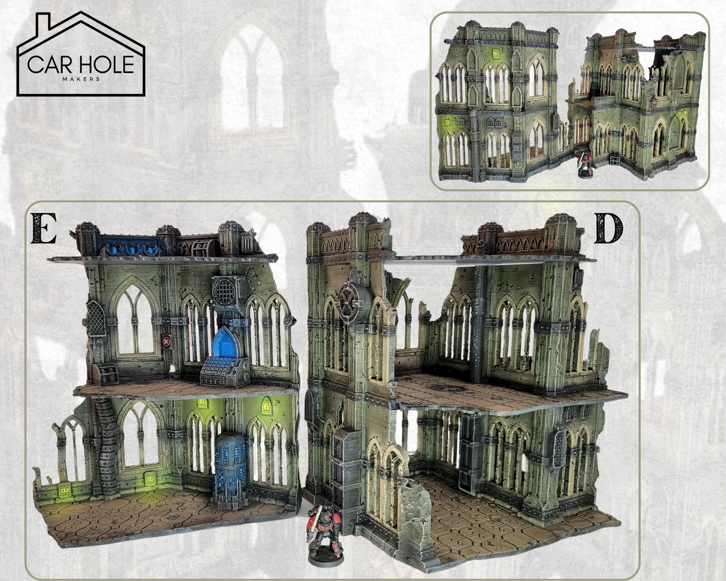 Gothic Sci-Fi Terrain: Modular Cathedral Ruins - 28mm Wargames