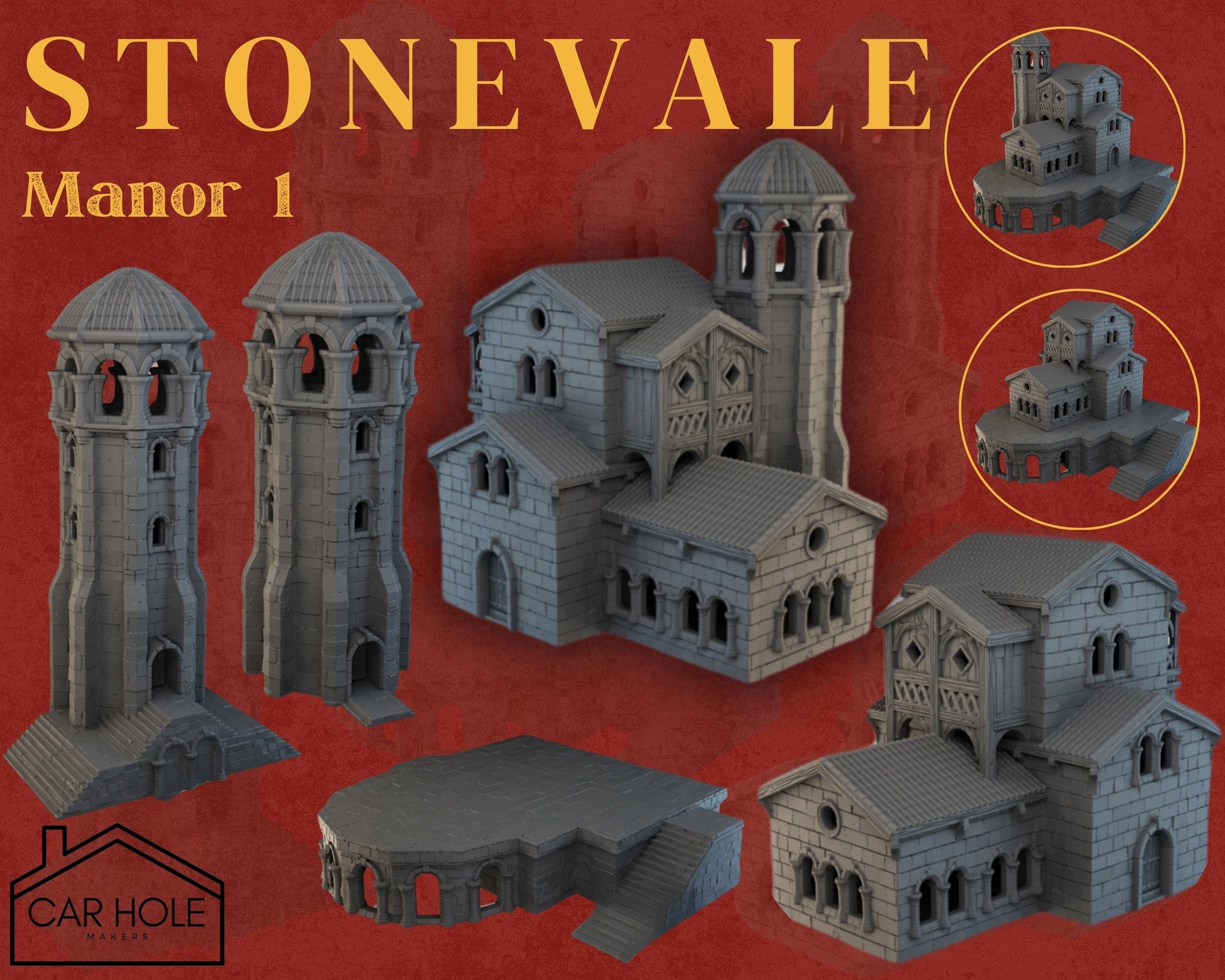 Stonevale Villa Manor 1: Gothic RPG Terrain for 28mm Wargames