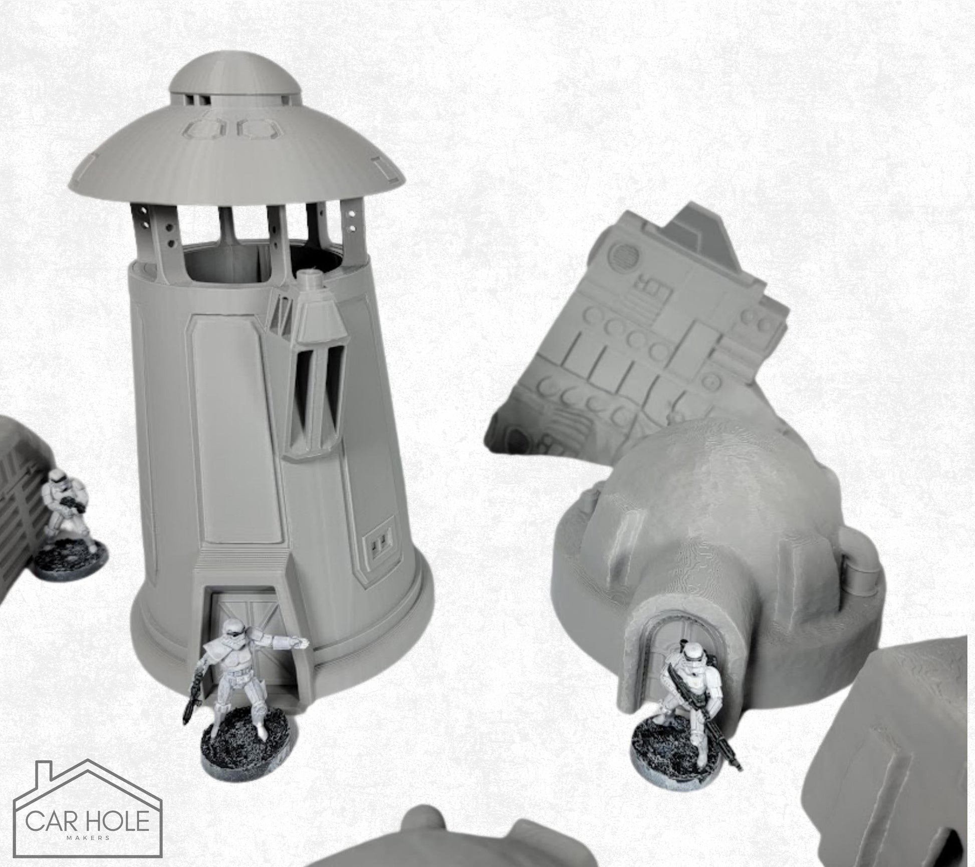 Desert Sci-Fi Outpost Terrain, Tatooine-Inspired 28mm Tabletop Scenery for RPG & Wargames