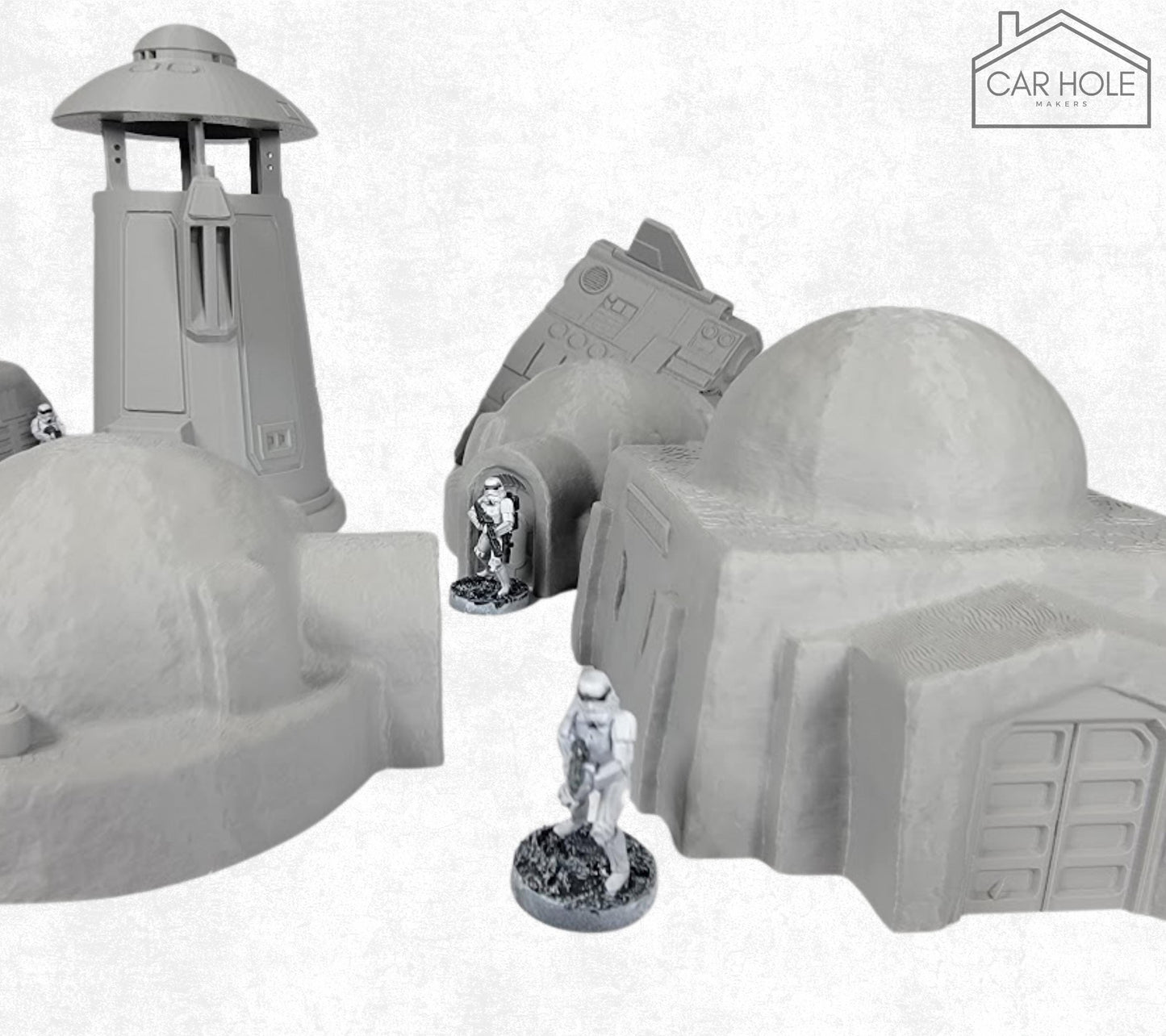 Desert Sci-Fi Outpost Terrain, Tatooine-Inspired 28mm Tabletop Scenery for RPG & Wargames