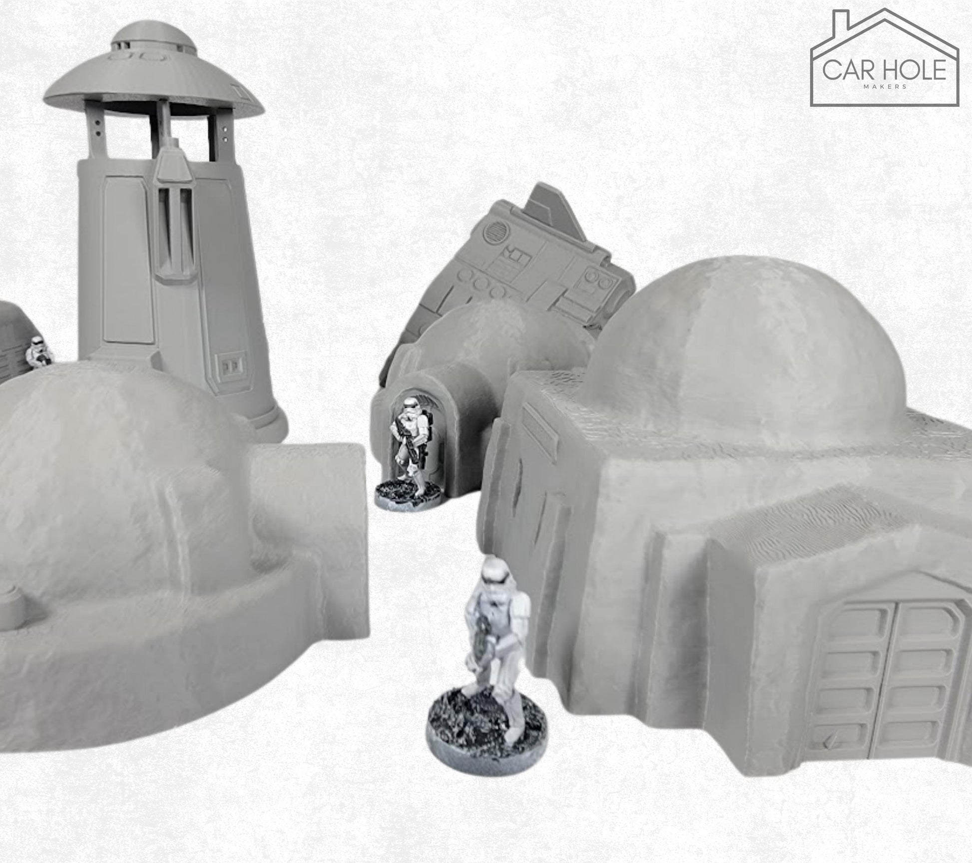 Desert Sci-Fi Outpost Terrain, Tatooine-Inspired 28mm Tabletop Scenery for RPG & Wargames