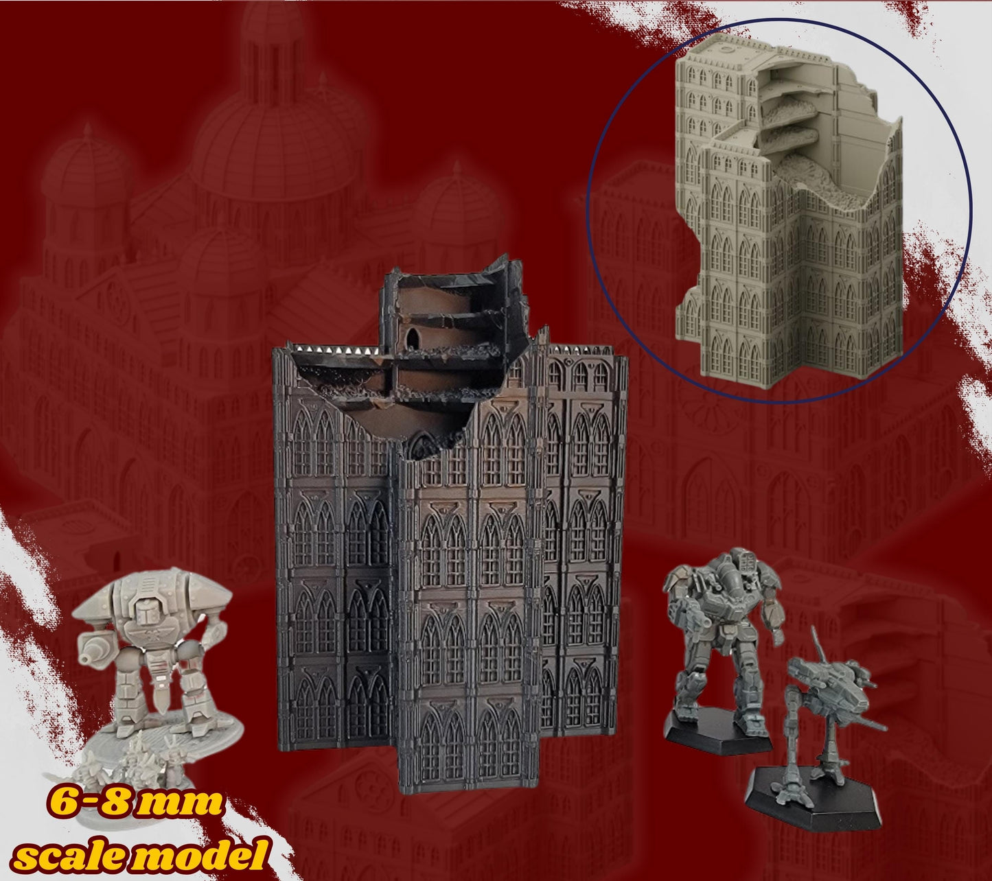 Imperial Sanctum District – 6–8mm Gothic City Terrain for Epic Sci-Fi Wargames & Titan Battles
