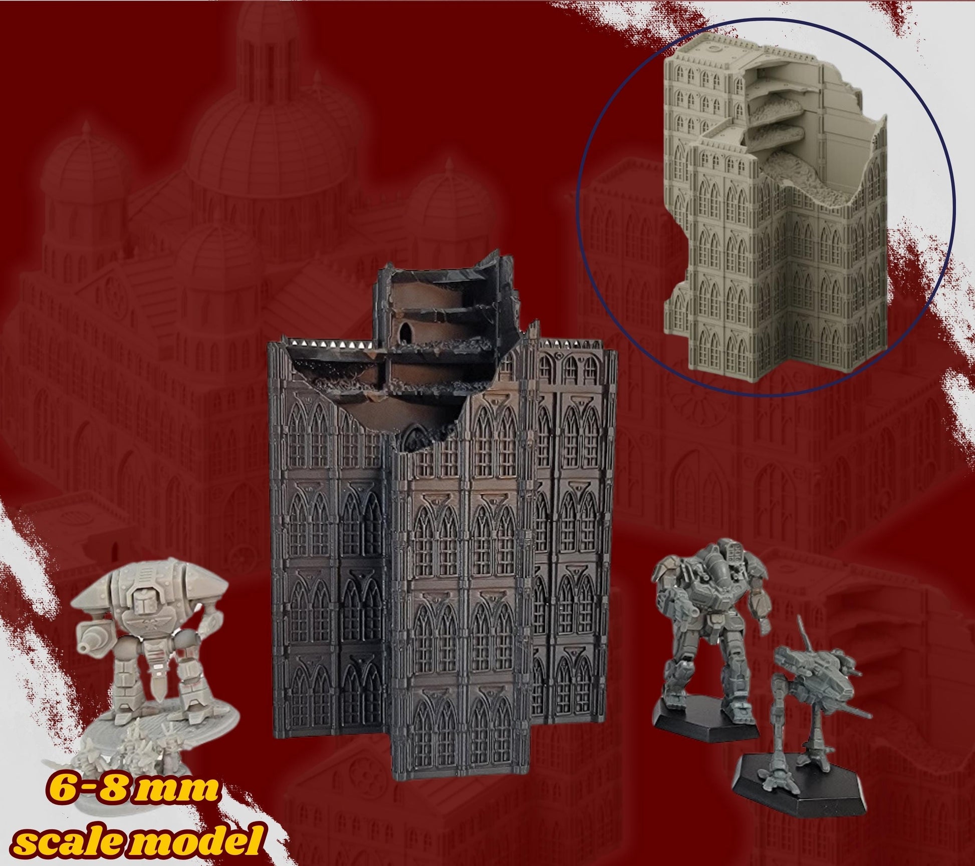 Imperial Sanctum District – 6–8mm Gothic City Terrain for Epic Sci-Fi Wargames & Titan Battles