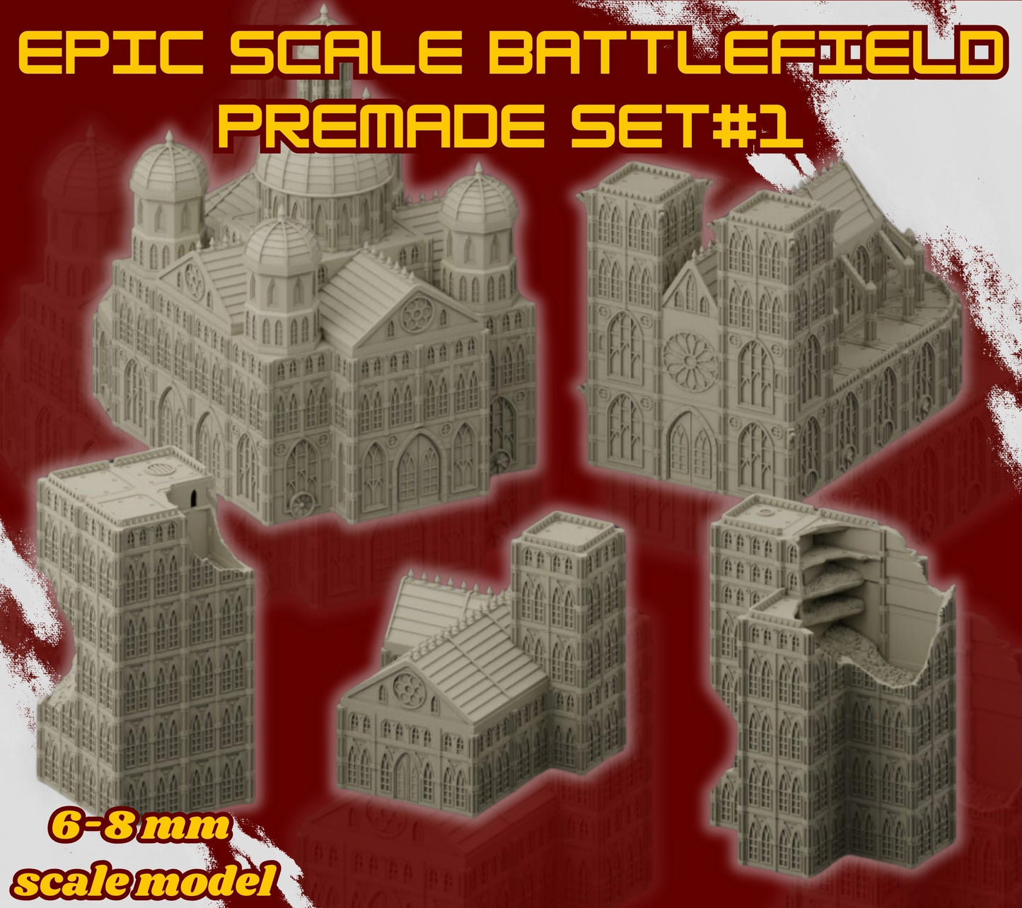 Imperial Sanctum District – 6–8mm Gothic City Terrain for Epic Sci-Fi Wargames & Titan Battles