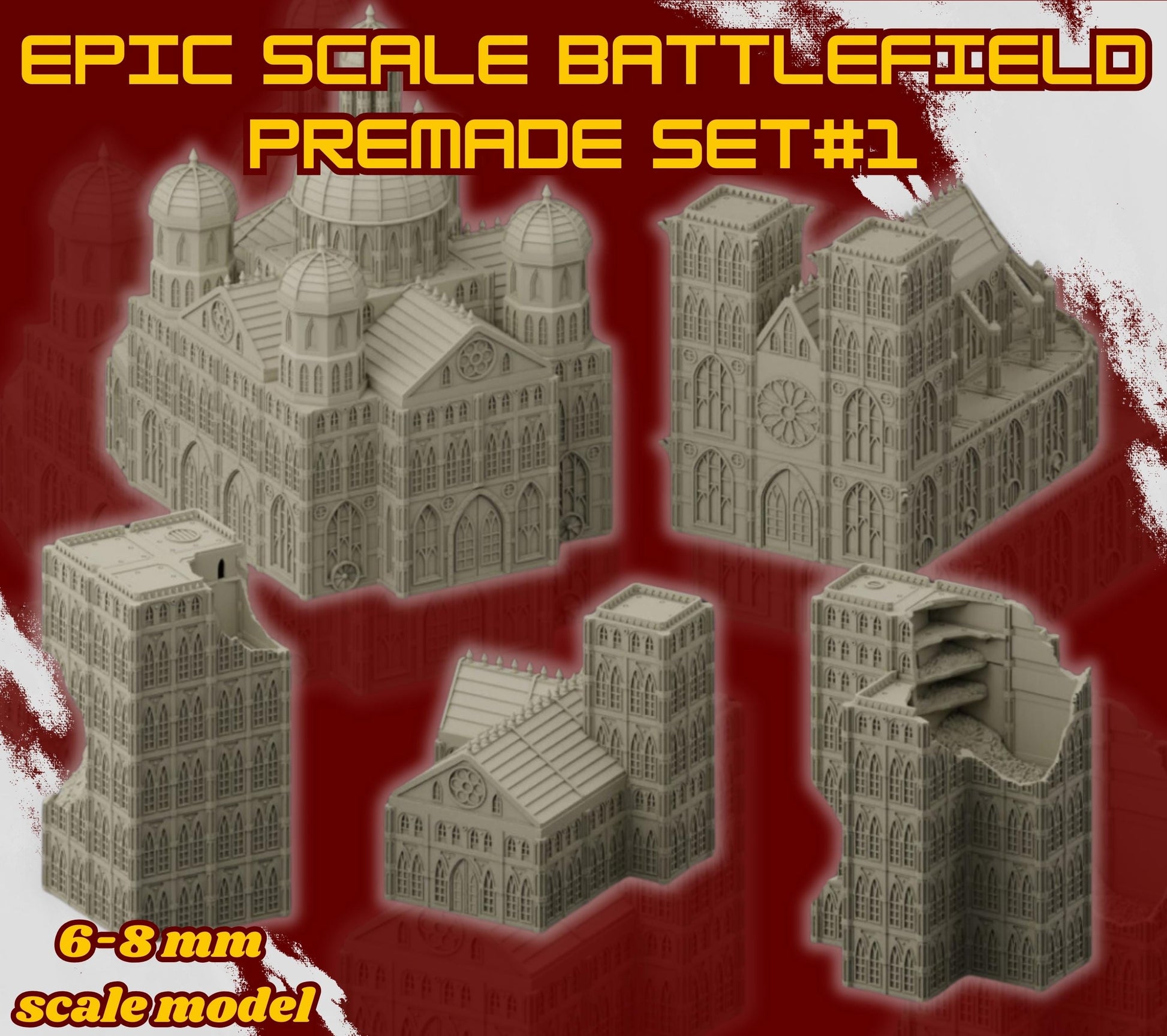 Imperial Sanctum District – 6–8mm Gothic City Terrain for Epic Sci-Fi Wargames & Titan Battles