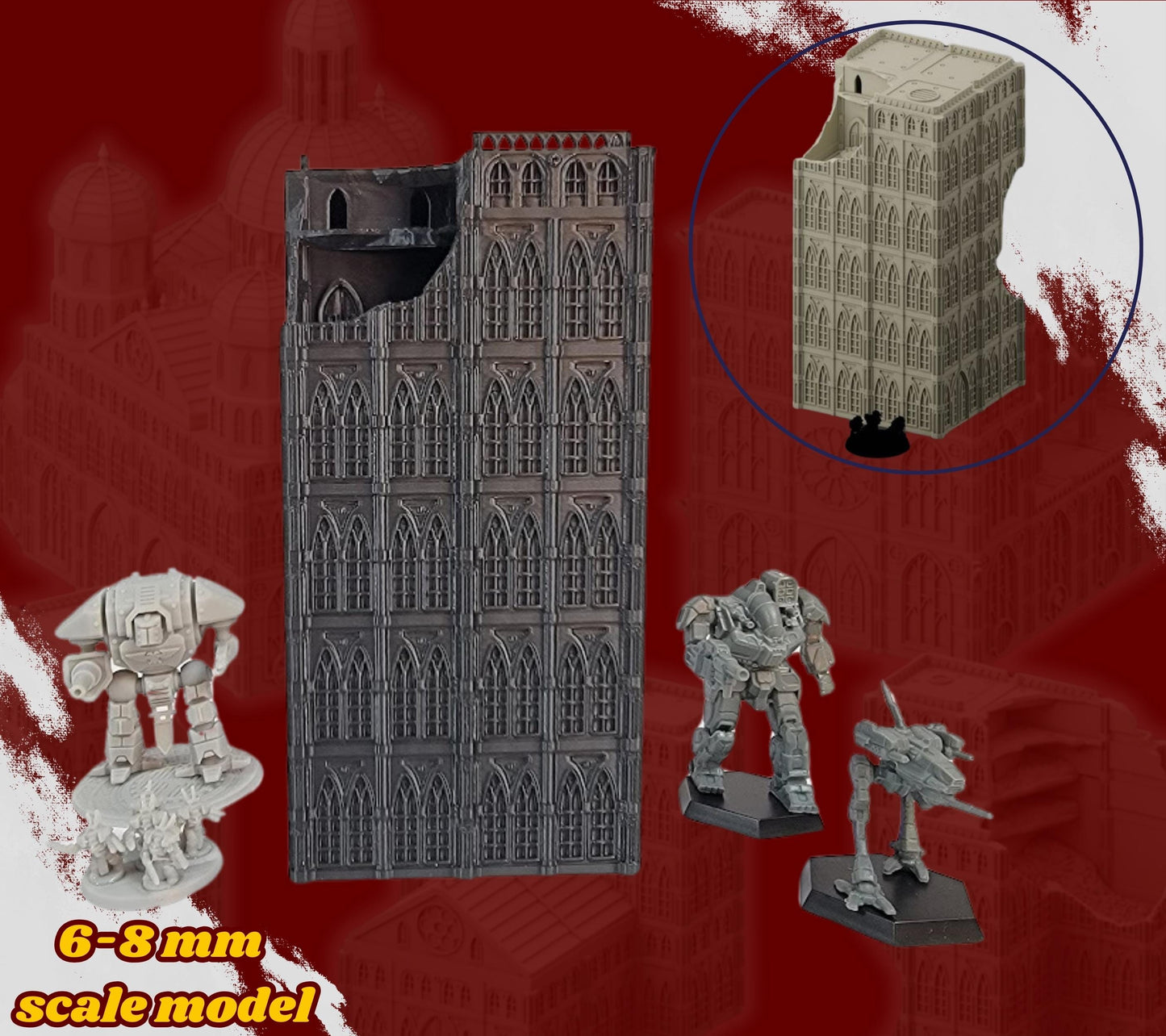 Imperial Sanctum District – 6–8mm Gothic City Terrain for Epic Sci-Fi Wargames & Titan Battles
