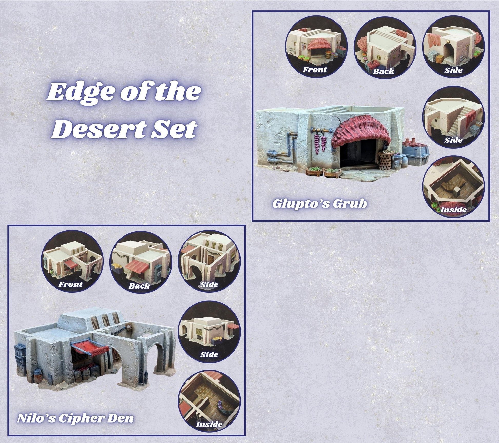 Outer Rim Terrain Set: Mos Jemra Desert Spaceport for Tabletop Wargames & RPGs