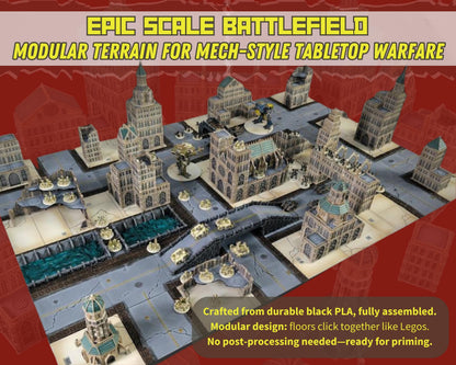 Epic Scale Sci-Fi Battlefield: Modular Terrain for Mech-Style Tabletop Warfare