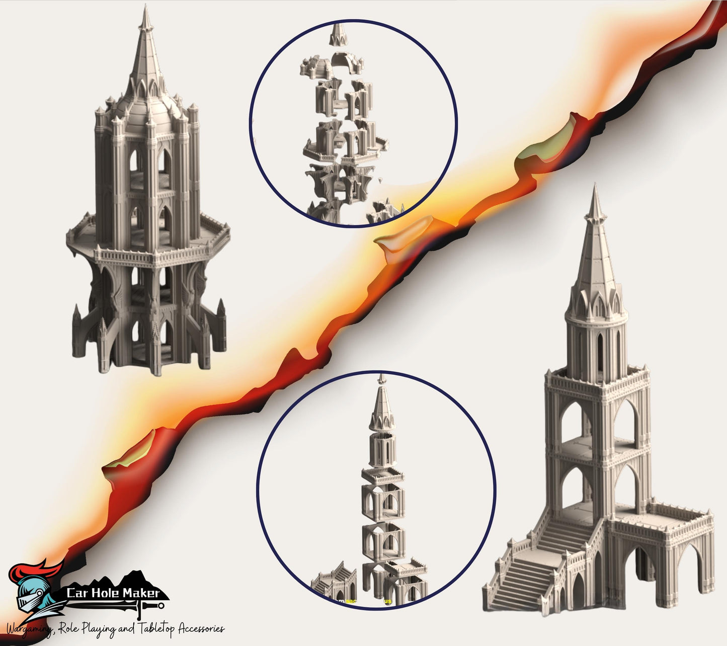 Vertex Tertius: Hive Crossroad – Modular Gothic Skybridge Terrain for 28mm-32mm Wargames & Grimdark Battles
