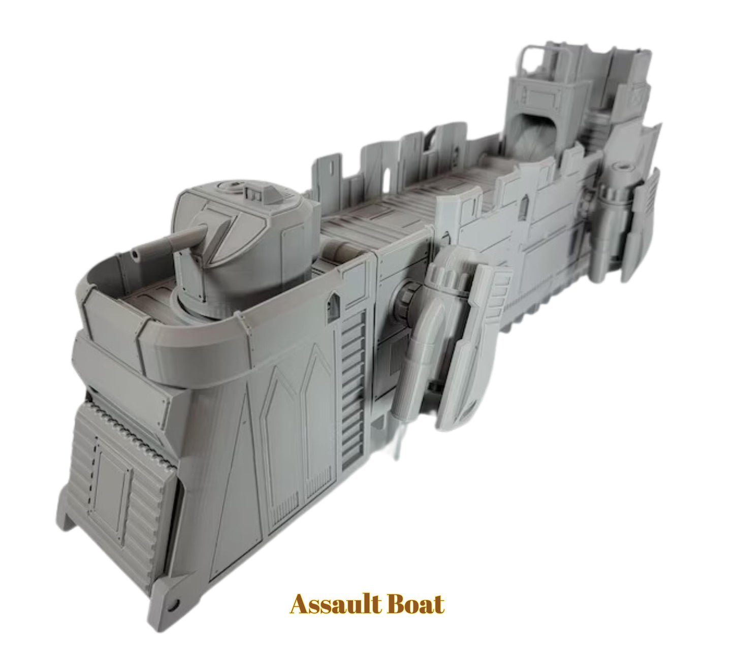 Gun Boat Cargo Tug Terrain. Floating Scenery 40k Inquisitor Cutter Marine Assault Ship. Skirmish tabletop games for docks in big cities.