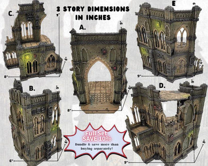 Gothic Sci-Fi Terrain: Modular Cathedral Ruins - 28mm Wargames