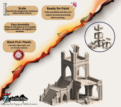 Vertex Tertius: Hive Crossroad – Modular Gothic Skybridge Terrain for 28mm-32mm Wargames & Grimdark Battles