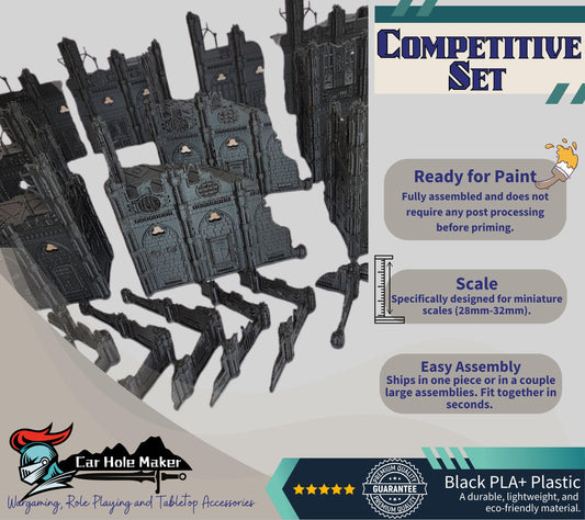 Gothic Sector Competitive Terrain – 28mm-32mm Modular Ruins for Tournament Wargaming & Skirmish Play