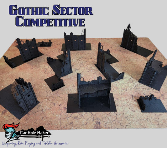 Gothic Sector Competitive Terrain – 28mm-32mm Modular Ruins for Tournament Wargaming & Skirmish Play