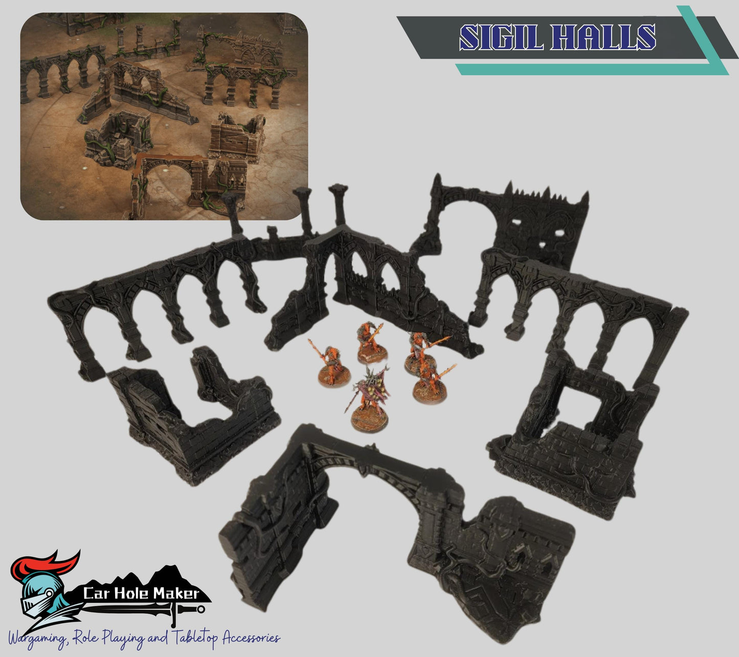 Jungle Ruins Terrain Set: Ancient Temple for 28mm-32mm Wargames