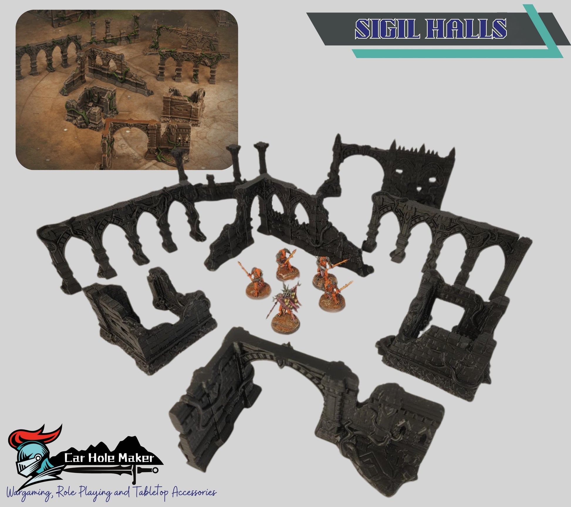 Jungle Ruins Terrain Set: Ancient Temple for 28mm-32mm Wargames