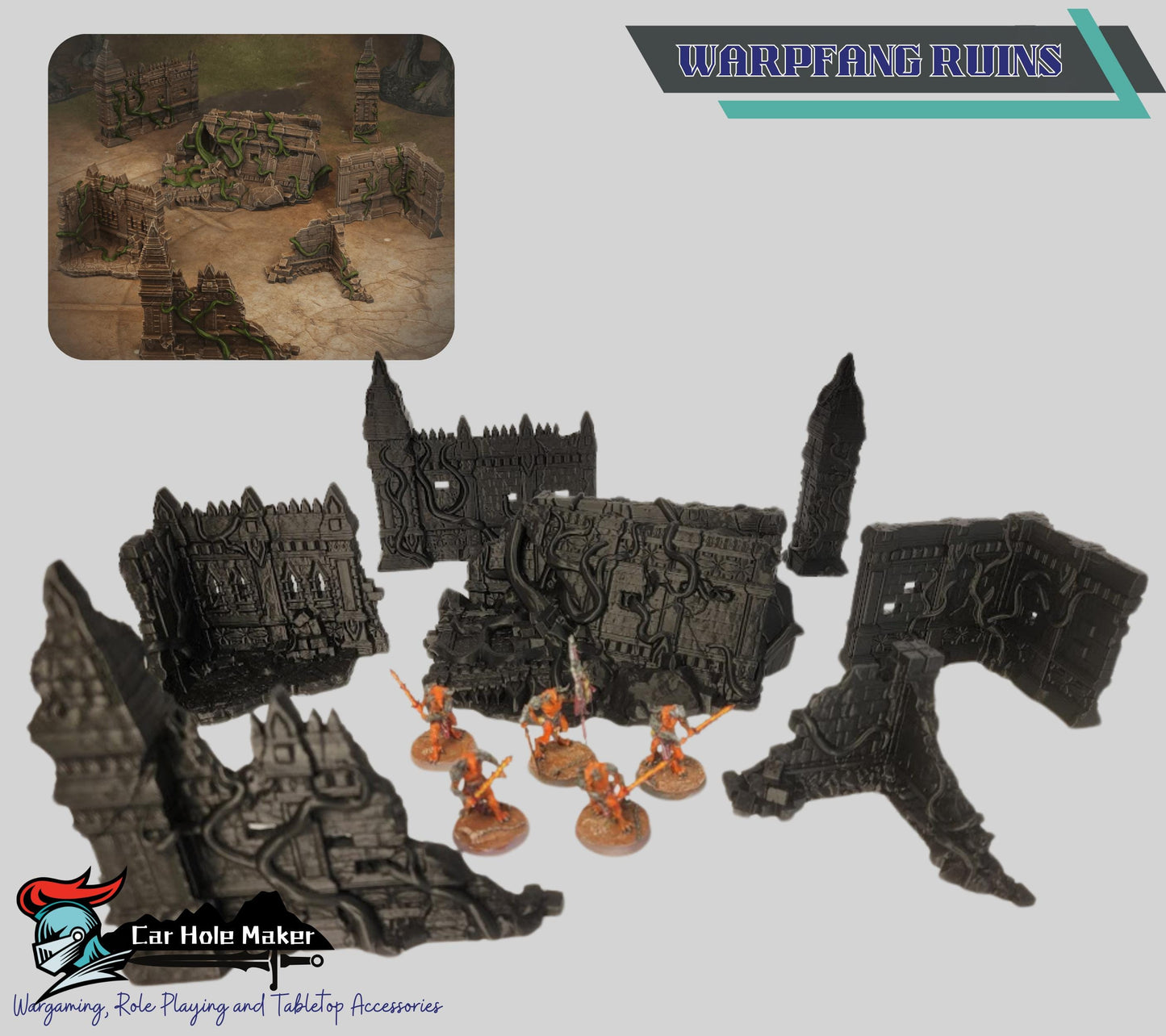 Jungle Ruins Terrain Set: Ancient Temple for 28mm-32mm Wargames