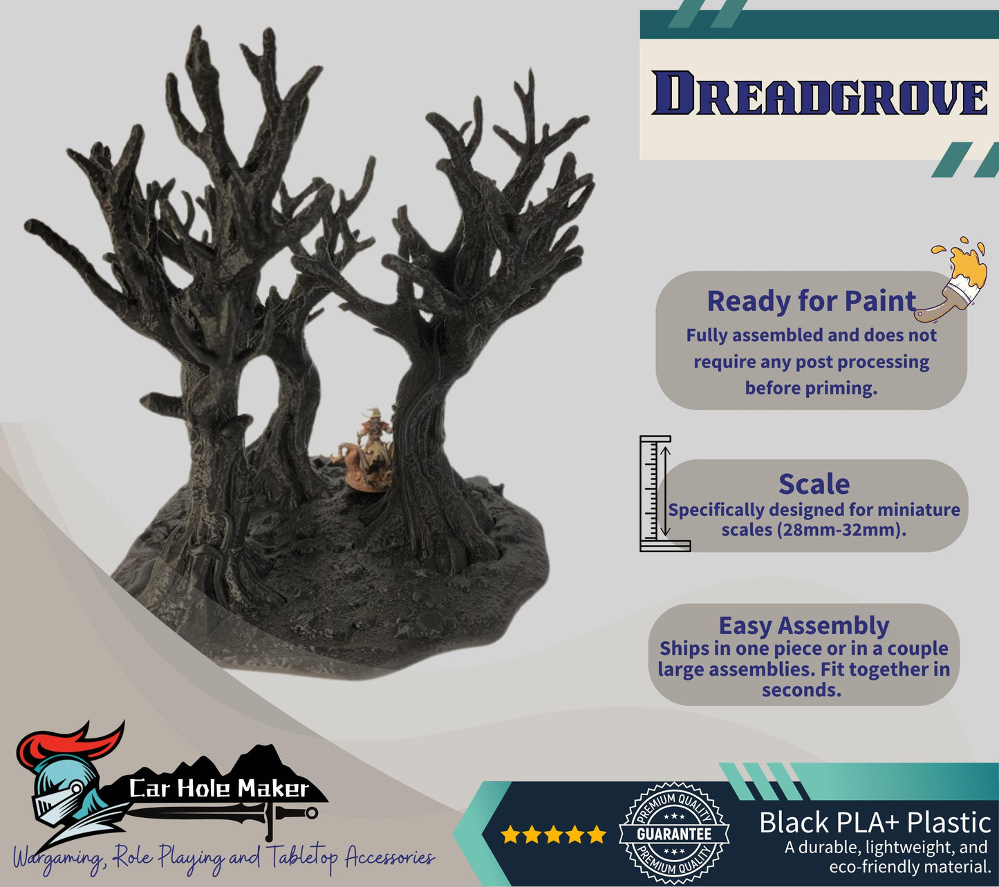 Dreadgrove Forest Terrain – Unpainted 28mm-32mm Tree Scenery for Fantasy Wargames & RPG Battlefields