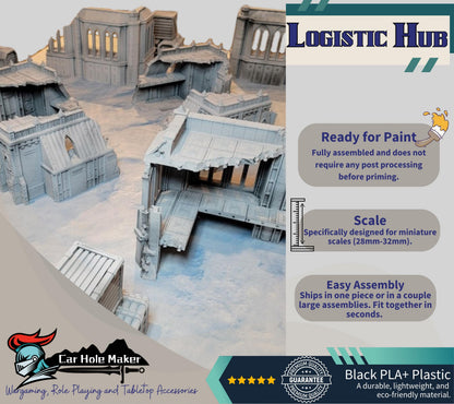 Kalthan Logistic Hub – Modular Sci-Fi Ruins & Industrial Terrain for 28mm-32mm Wargaming and Competitive Play