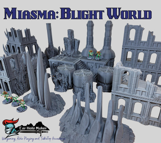 Blight World – Mutated Industrial Ruins Terrain for 28mm-32mm Sci-Fi Wargames & Grimdark Battles