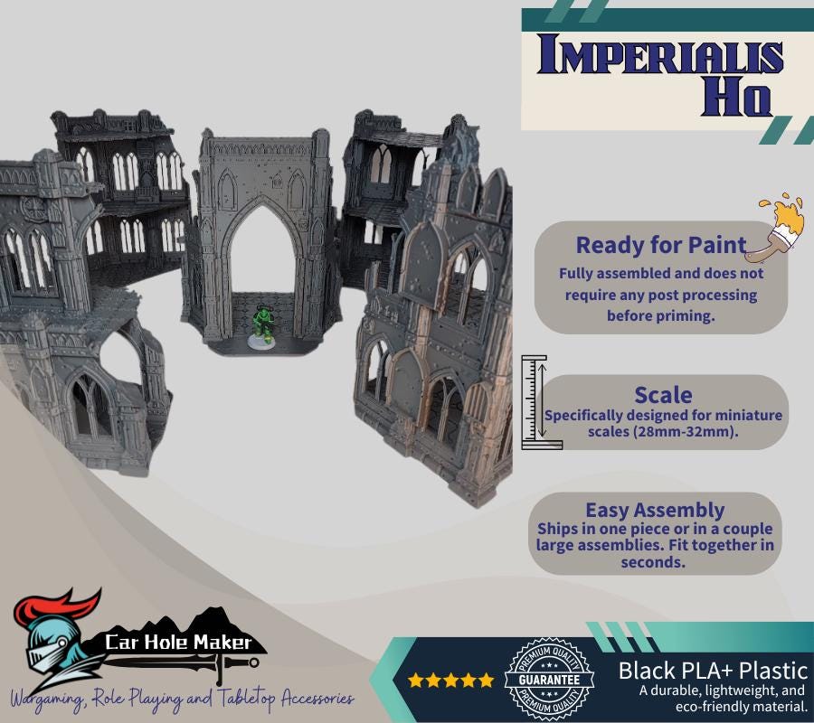Gothic Sci-Fi Terrain: Modular Cathedral Ruins - 28mm Wargames