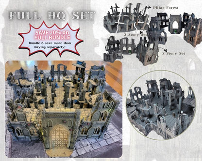 Gothic Sci-Fi Terrain: Modular Cathedral Ruins - 28mm Wargames