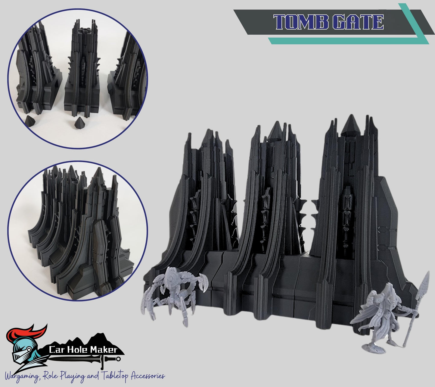 3D Printed Sci-Fi Necropolis Terrain Set – Ancient Pyramid Monoliths for 28mm–32mm Tabletop Wargames