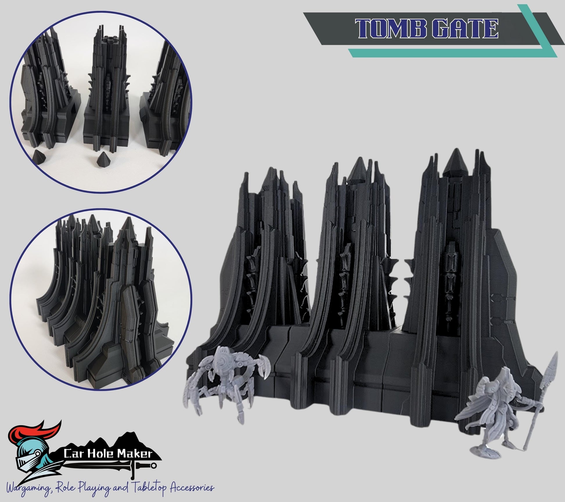 3D Printed Sci-Fi Necropolis Terrain Set – Ancient Pyramid Monoliths for 28mm–32mm Tabletop Wargames