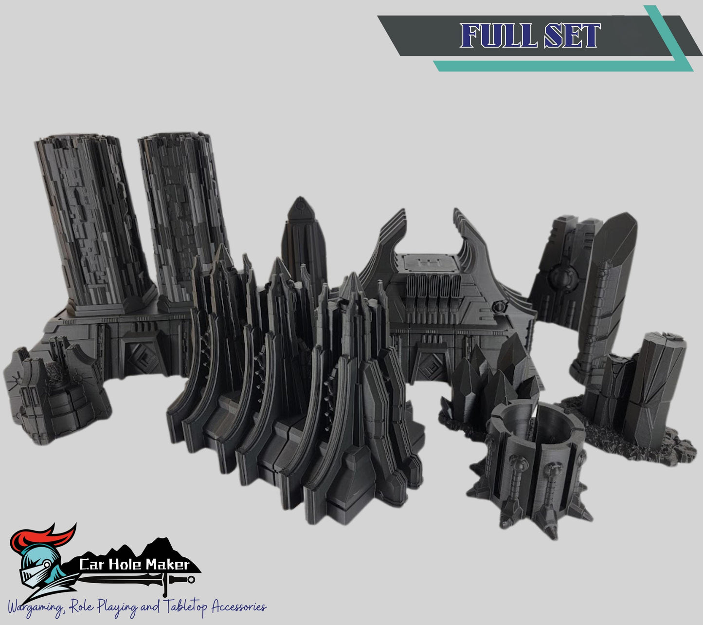 3D Printed Sci-Fi Necropolis Terrain Set – Ancient Pyramid Monoliths for 28mm–32mm Tabletop Wargames