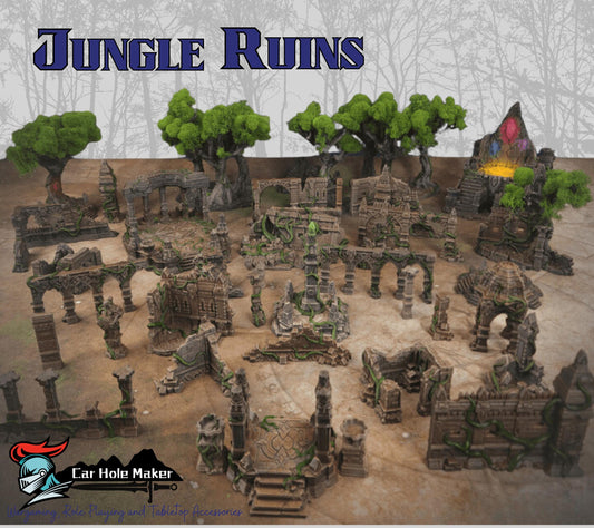 Jungle Ruins Terrain Set: Ancient Temple for 28mm-32mm Wargames